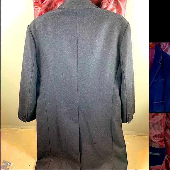 Double-breasted Italian wool long coat - Picture 4 of 9